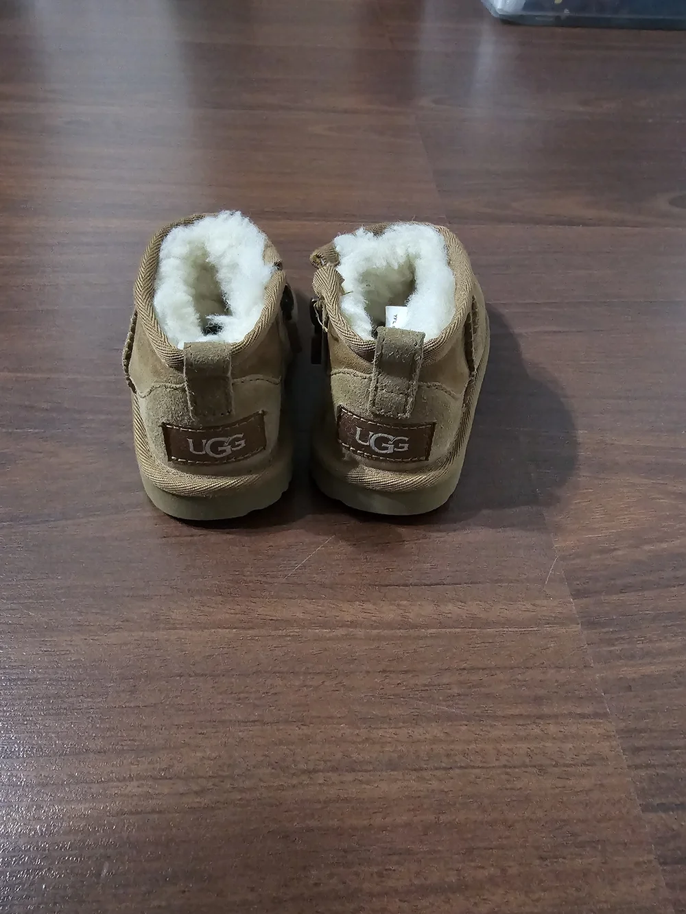 UGG Toddler Suede Shearling Booties - Tan